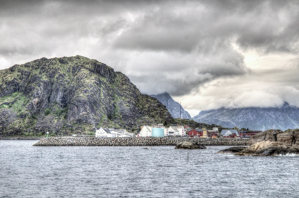 Kystlandskap ved Stamsund på Vestvågøy
