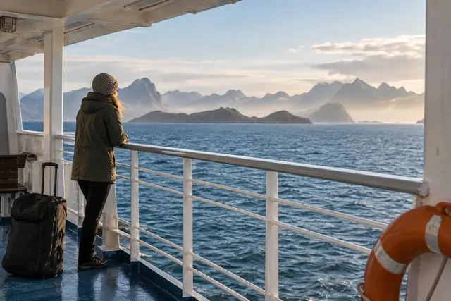 KI-illustrasjon: Ferge Bodø–Moskenes