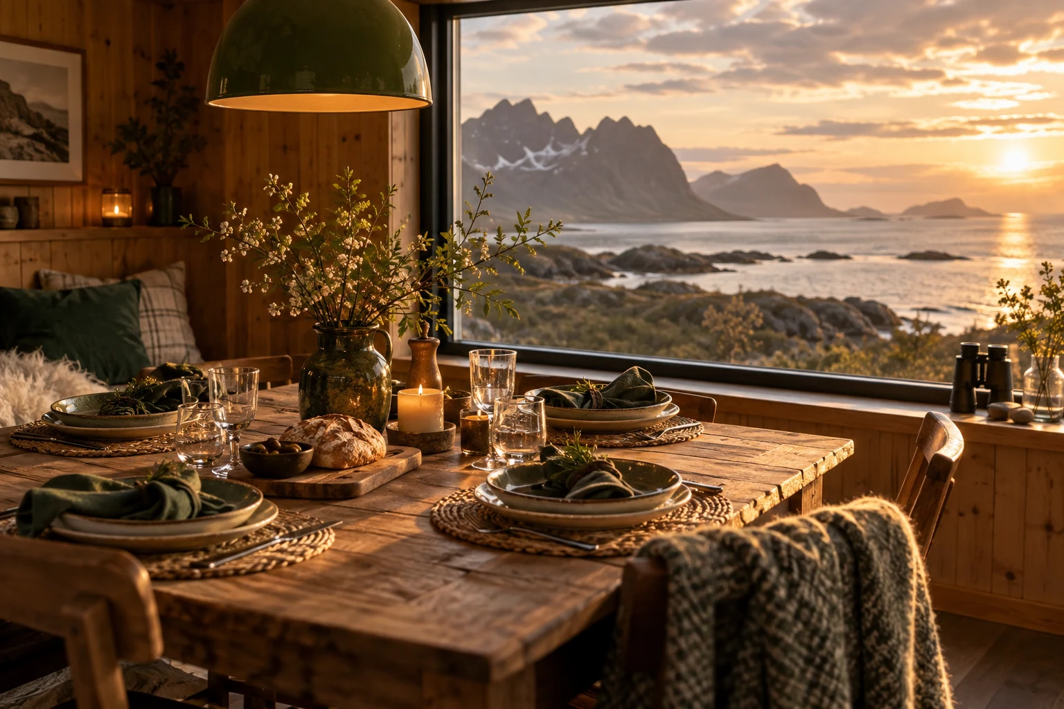 KI-illustrasjon: Feriehus i Lofoten