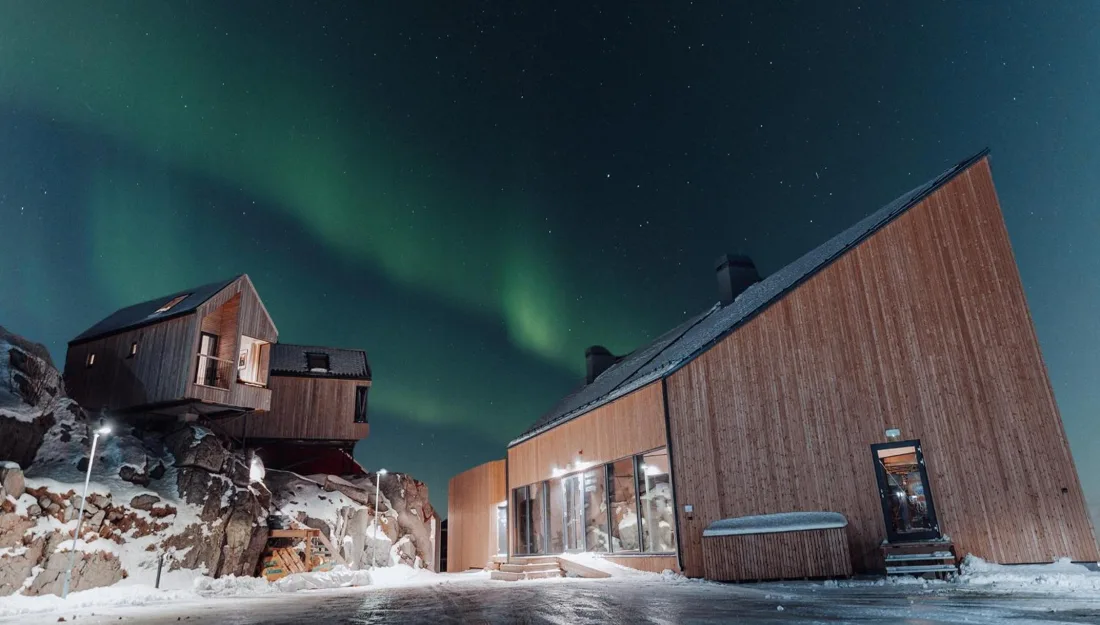 Bilde fra vertseiendommen Hattvika Lodge, der FANGST holder til; ikke dokumentert restaurantfoto